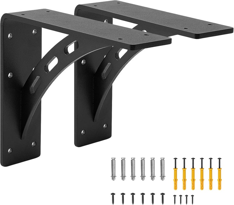 Firmetal 9"x8"x2.5" حوامل رفوف ثقيلة - أقصى تحميل 1100 رطل، حوامل معدنية متميزة - مجموعة من 2 - دعم للمدفأة وسطح العمل - Image 1